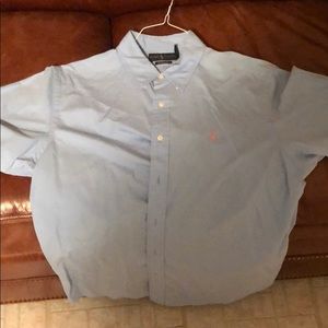 Baby blue short sleeve button down